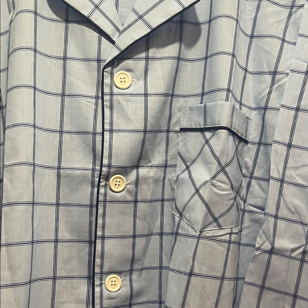 Diplomat Men's Light Blue Checkered Pajamas NWOT Never Worn - Picture 3 of 4